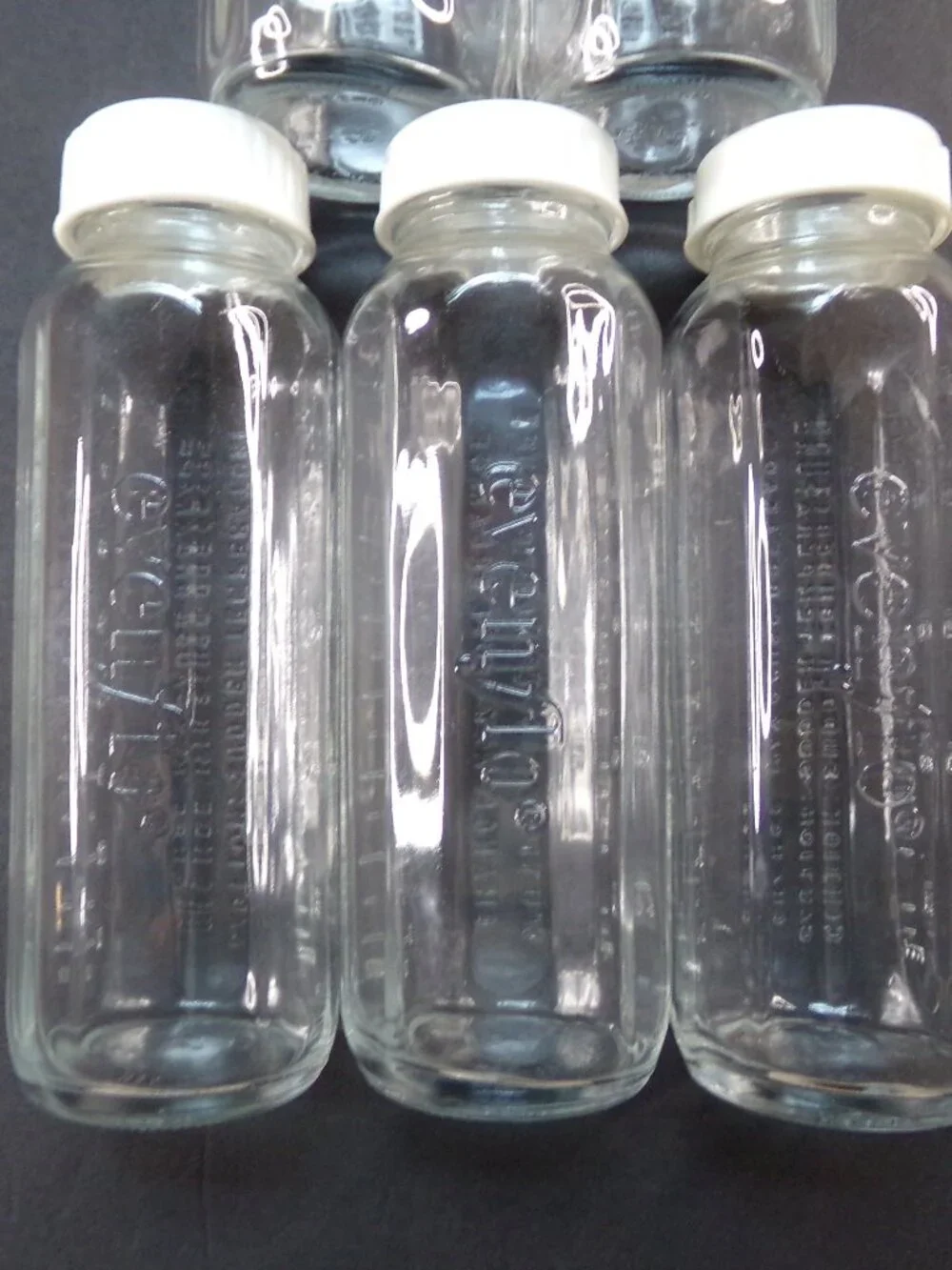 5 Clear Glass Evenflo Baby Bottles 8 ounce